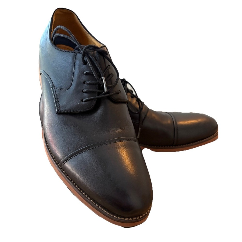 Florsheim‎ Scottsdale Oxford Lace Up Cap Toe Black Leather Dress Shoes 10.5 EUC